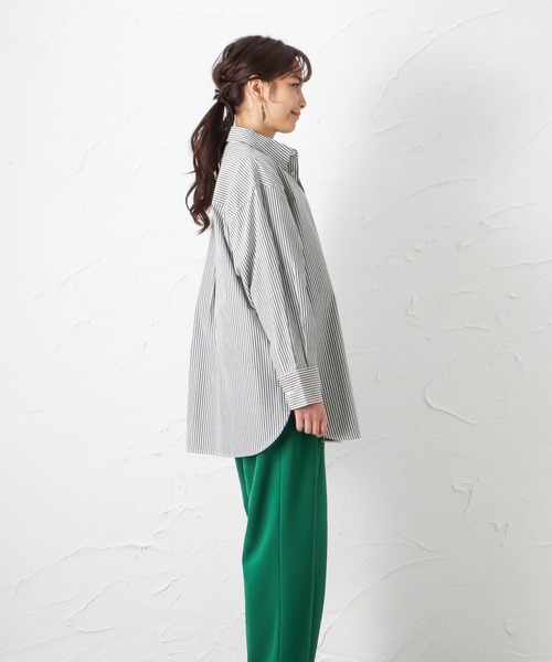 NAVY(ネイビー)の「カラフルストライプシャツ(シャツ/ブラウス・レディース・イエロー/グリーン/ピンク/ブラック/ブルー/ホワイト/オフホワイト・フリー)」の19枚目の写真