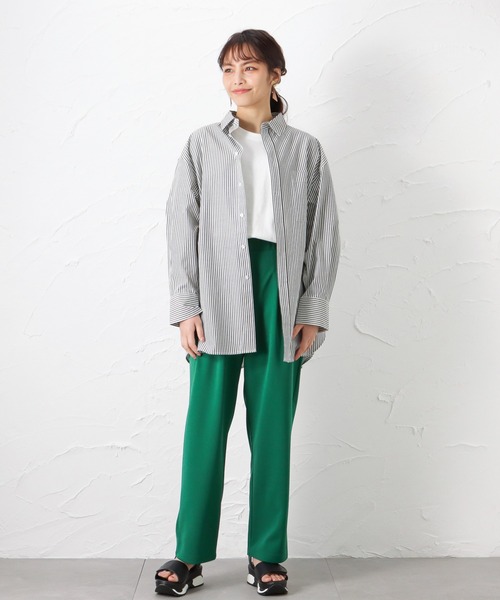 NAVY(ネイビー)の「カラフルストライプシャツ(シャツ/ブラウス・レディース・イエロー/グリーン/ピンク/ブラック/ブルー/ホワイト/オフホワイト・フリー)」の21枚目の写真