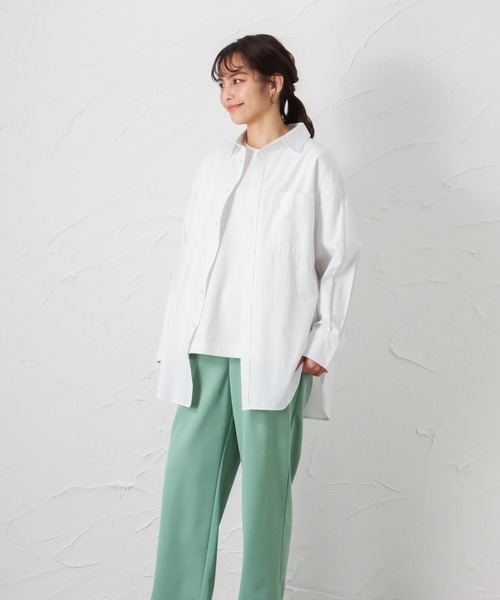 NAVY(ネイビー)の「カラフルストライプシャツ(シャツ/ブラウス・レディース・イエロー/グリーン/ピンク/ブラック/ブルー/ホワイト/オフホワイト・フリー)」の22枚目の写真