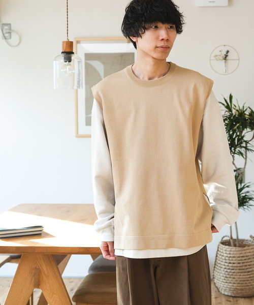 FORK&SPOON(フォークアンドスプーン)の「FORK&SPOON ドライタッチニットベスト(ベスト・メンズ・チャコールグレー/ベージュ/グリーン系その他・4/5)」の19枚目の写真