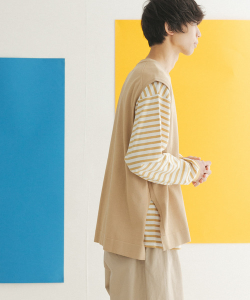 FORK&SPOON(フォークアンドスプーン)の「FORK&SPOON ドライタッチニットベスト(ベスト・メンズ・チャコールグレー/ベージュ/グリーン系その他・4/5)」の15枚目の写真