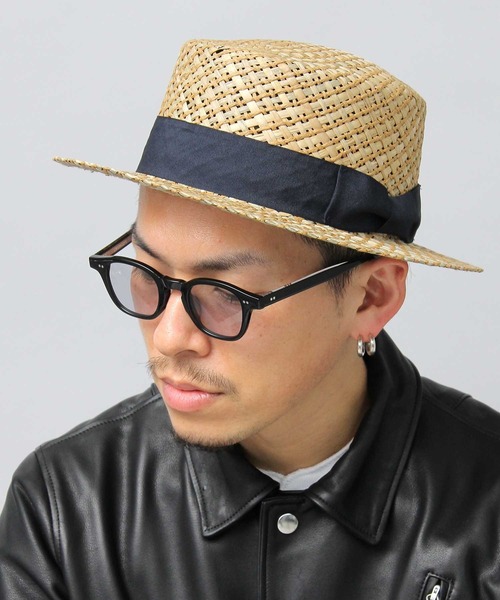 Ruben(ルーベン)の「Ruben / ルーベン / ガマ草 カンカン帽 / ボーダーハット(ハット・メンズ・ブラック・FREE)」の15枚目の写真
