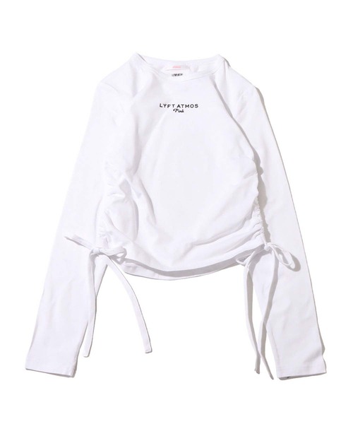 atmos pink（アトモスピンク）の「atmos pink × LYFT  シャーリングロゴトップス  【SP】（Tシャツ/カットソー・レディース・ホワイト/ブラック/ブルー・M/S）」の19枚目の写真