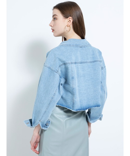 DURAS（デュラス）の「デニムショートジャケット（デニムジャケット・レディース・アイボリー/ライトインディゴブルー・FREE）」の15枚目の写真