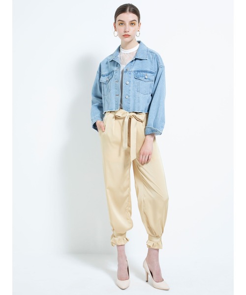 DURAS（デュラス）の「デニムショートジャケット（デニムジャケット・レディース・アイボリー/ライトインディゴブルー・FREE）」の7枚目の写真