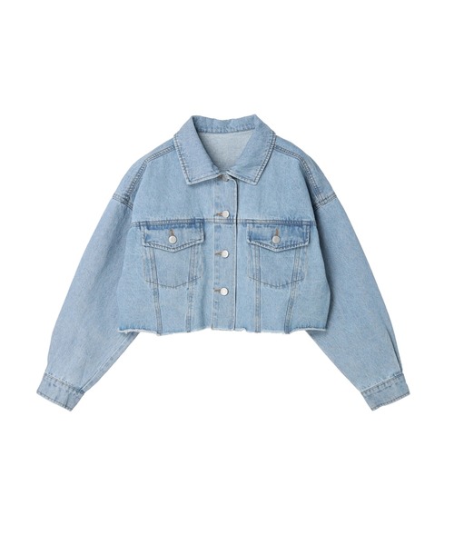 DURAS（デュラス）の「デニムショートジャケット（デニムジャケット・レディース・アイボリー/ライトインディゴブルー・FREE）」の10枚目の写真