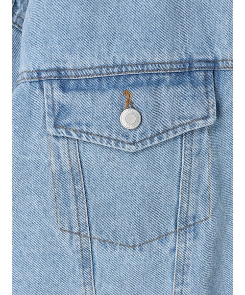 DURAS（デュラス）の「デニムショートジャケット（デニムジャケット・レディース・アイボリー/ライトインディゴブルー・FREE）」の8枚目の写真