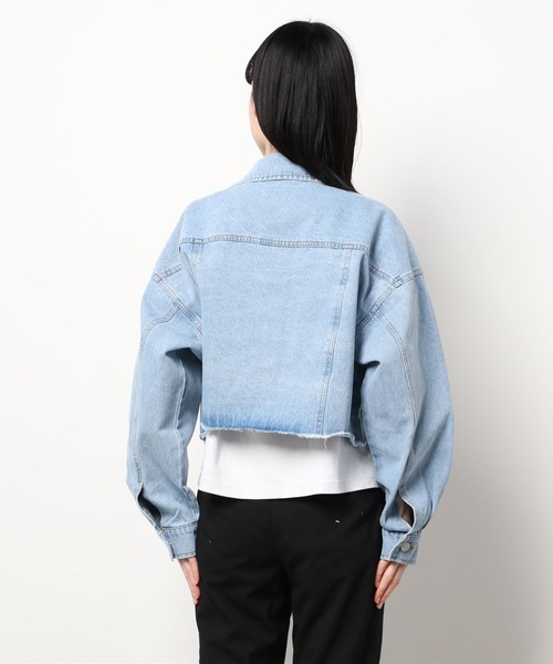 DURAS（デュラス）の「デニムショートジャケット（デニムジャケット・レディース・アイボリー/ライトインディゴブルー・FREE）」の22枚目の写真