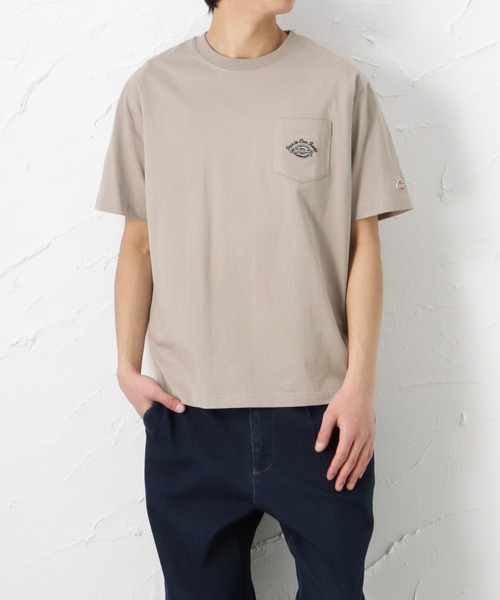 Dickies(ディッキーズ)の「Dickies ディッキーズ 無地ポケット付き半袖Tシャツ(Tシャツ/カットソー・メンズ・ブラック/ネイビー/ピンク/グリーン/ホワイト/ベージュ・XL/M/L)」の3枚目の写真