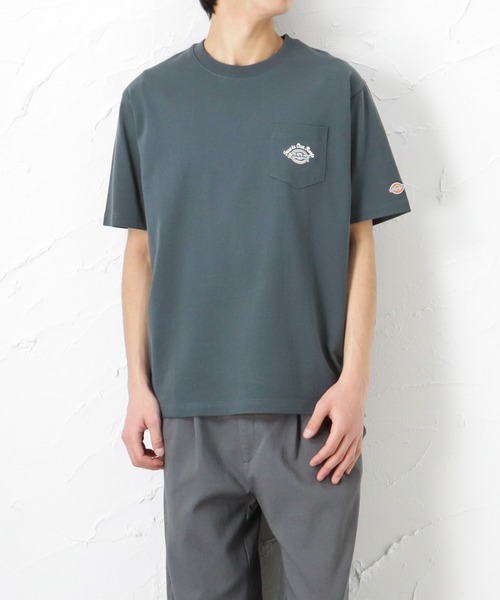 Dickies(ディッキーズ)の「Dickies ディッキーズ 無地ポケット付き半袖Tシャツ(Tシャツ/カットソー・メンズ・ブラック/ネイビー/ピンク/グリーン/ホワイト/ベージュ・XL/M/L)」の5枚目の写真