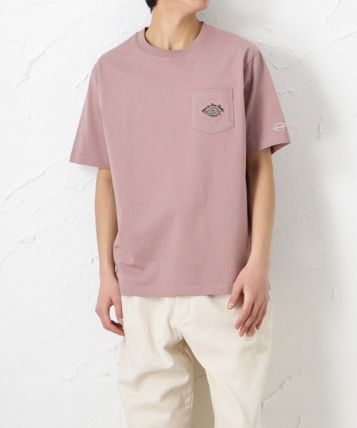 Dickies(ディッキーズ)の「Dickies ディッキーズ 無地ポケット付き半袖Tシャツ(Tシャツ/カットソー・メンズ・ブラック/ネイビー/ピンク/グリーン/ホワイト/ベージュ・XL/M/L)」の6枚目の写真