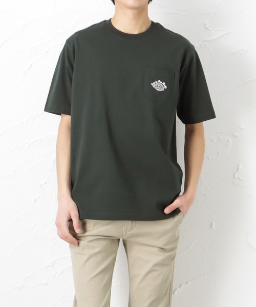 Dickies(ディッキーズ)の「Dickies ディッキーズ 無地ポケット付き半袖Tシャツ(Tシャツ/カットソー・メンズ・ブラック/ネイビー/ピンク/グリーン/ホワイト/ベージュ・XL/M/L)」の4枚目の写真