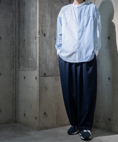 JOHN'S CLOSET（ジョンズクローゼット）の「【i】TCブロードクレイジークレリックバンドカラーシャツ（シャツ/ブラウス・メンズ・ブラック/サックスブルー/グレー/ベージュ・MEDIUM/LARGE/X-LARGE）」の11枚目の写真