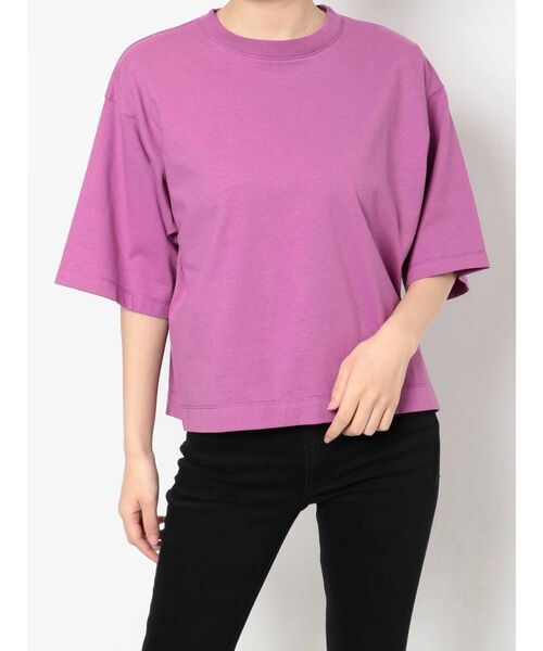 MURUA（ムルーア）の「ベーシックTシャツ（Tシャツ/カットソー・レディース・ブラック/ダークグレー/ホワイト/ピンク・FREE）」の6枚目の写真