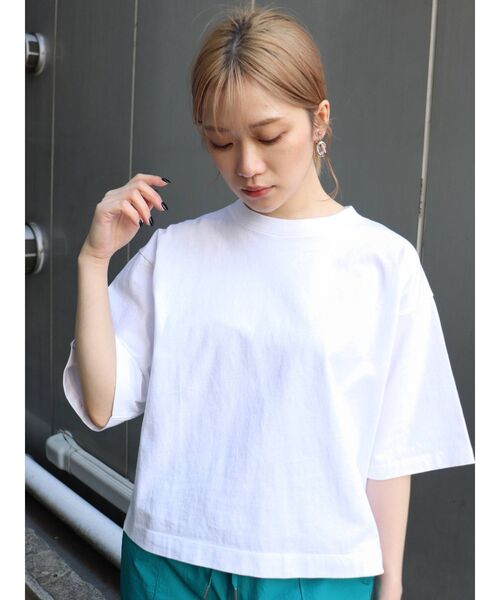 MURUA（ムルーア）の「ベーシックTシャツ（Tシャツ/カットソー・レディース・ブラック/ダークグレー/ホワイト/ピンク・FREE）」の9枚目の写真