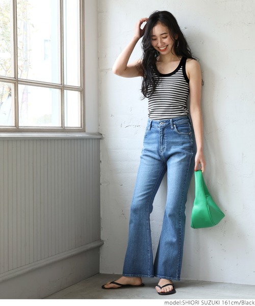 coca(coca)(コカ)の「ボーダータンクトップ(タンクトップ・レディース・イエロー/ブラック・ONE SIZE)」の3枚目の写真