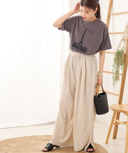 OMNES（オムネス）の「接触冷感レーヨンナイロンタックイージーパンツ（その他パンツ・レディース・ブラック/ベージュ/ブルー/ラベンダー/キャメル・FREE）」の21枚目の写真