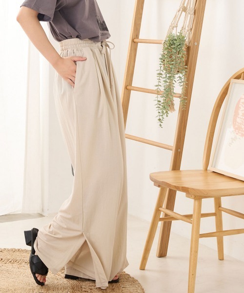 OMNES（オムネス）の「接触冷感レーヨンナイロンタックイージーパンツ（その他パンツ・レディース・ブラック/ベージュ/ブルー/ラベンダー/キャメル・FREE）」の20枚目の写真
