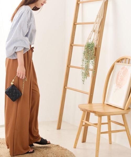 OMNES（オムネス）の「接触冷感レーヨンナイロンタックイージーパンツ（その他パンツ・レディース・ブラック/ベージュ/ブルー/ラベンダー/キャメル・FREE）」の13枚目の写真