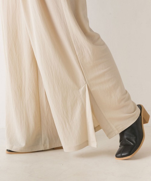 OMNES（オムネス）の「接触冷感レーヨンナイロンタックイージーパンツ（その他パンツ・レディース・ブラック/ベージュ/ブルー/ラベンダー/キャメル・FREE）」の7枚目の写真