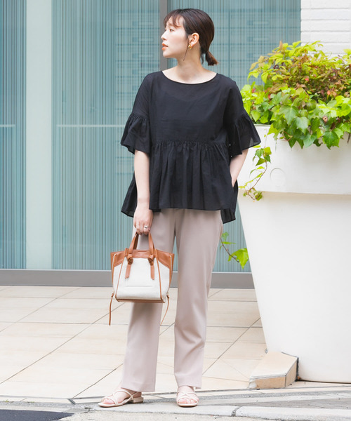 F by ROSSO(エフバイロッソ)の「F by ROSSO コットンボイル切替ギャザーブラウス(シャツ/ブラウス・レディース・ブラック/ラベンダー/ミント/ブラウン・FREE)」の12枚目の写真