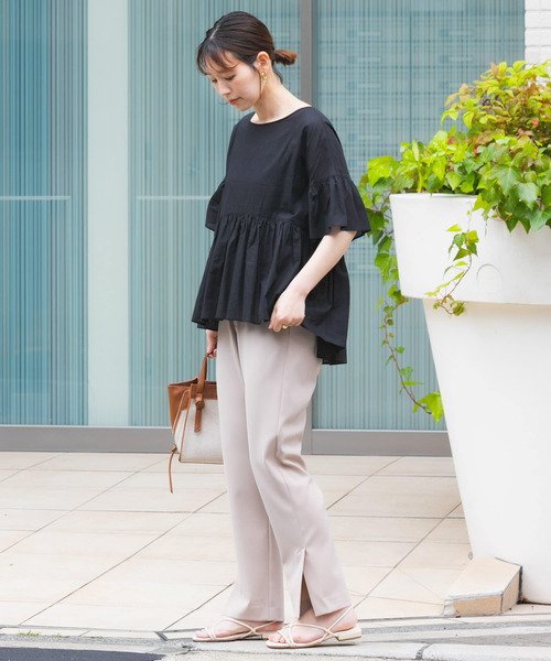 F by ROSSO(エフバイロッソ)の「F by ROSSO コットンボイル切替ギャザーブラウス(シャツ/ブラウス・レディース・ブラック/ラベンダー/ミント/ブラウン・FREE)」の13枚目の写真