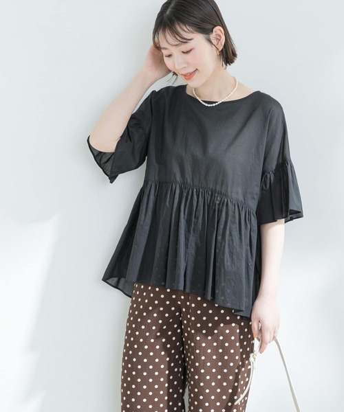 F by ROSSO(エフバイロッソ)の「F by ROSSO コットンボイル切替ギャザーブラウス(シャツ/ブラウス・レディース・ブラック/ラベンダー/ミント/ブラウン・FREE)」の15枚目の写真