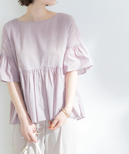 F by ROSSO(エフバイロッソ)の「F by ROSSO コットンボイル切替ギャザーブラウス(シャツ/ブラウス・レディース・ブラック/ラベンダー/ミント/ブラウン・FREE)」の16枚目の写真