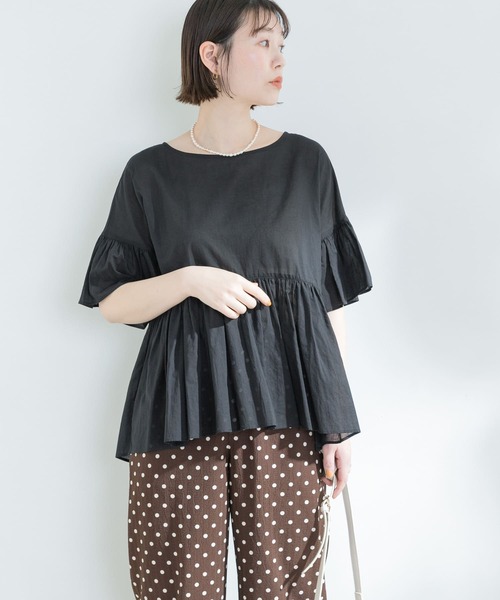 F by ROSSO(エフバイロッソ)の「F by ROSSO コットンボイル切替ギャザーブラウス(シャツ/ブラウス・レディース・ブラック/ラベンダー/ミント/ブラウン・FREE)」の17枚目の写真