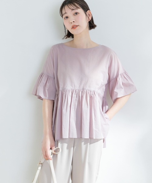 F by ROSSO(エフバイロッソ)の「F by ROSSO コットンボイル切替ギャザーブラウス(シャツ/ブラウス・レディース・ブラック/ラベンダー/ミント/ブラウン・FREE)」の18枚目の写真