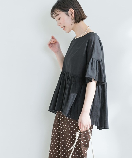 F by ROSSO(エフバイロッソ)の「F by ROSSO コットンボイル切替ギャザーブラウス(シャツ/ブラウス・レディース・ブラック/ラベンダー/ミント/ブラウン・FREE)」の19枚目の写真