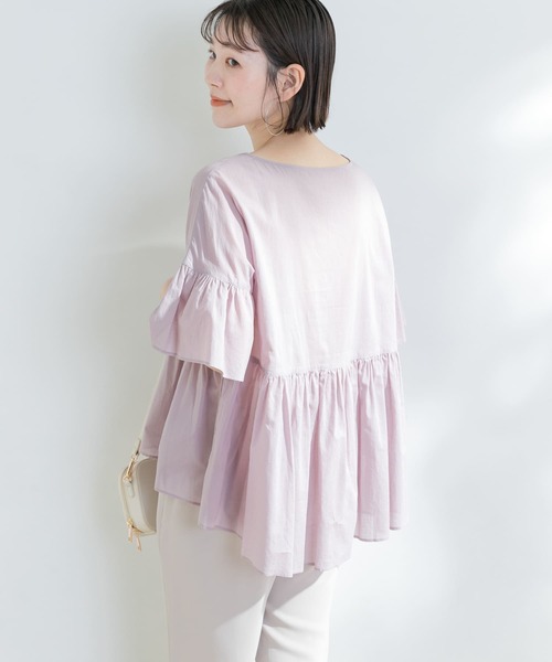 ROSSO - 【新品】コットンボイル切替ギャザーブラウス パープル Amazon | [アーバンリサーチ ロッソ] シャツ ブラウス F by