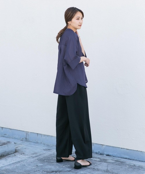 KBF（ケイビーエフ）の「ブザムストライプBIGシャツ（シャツ/ブラウス・レディース・ブラウン系その他/ベージュ系その他/ブルー系その他/ネイビー・ONE）」の18枚目の写真