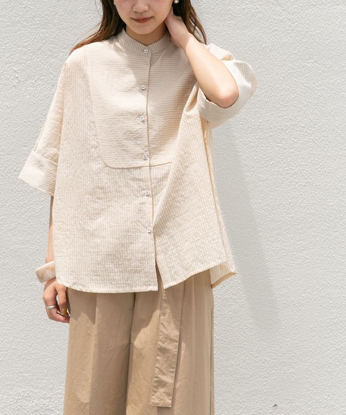 KBF（ケイビーエフ）の「ブザムストライプBIGシャツ（シャツ/ブラウス・レディース・ブラウン系その他/ベージュ系その他/ブルー系その他/ネイビー・ONE）」の20枚目の写真