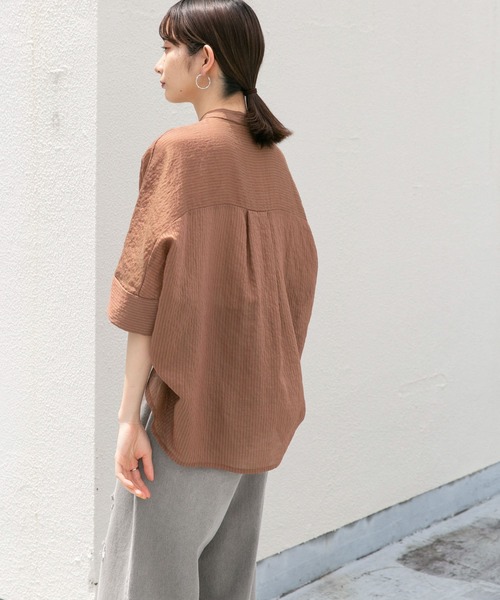 KBF（ケイビーエフ）の「ブザムストライプBIGシャツ（シャツ/ブラウス・レディース・ブラウン系その他/ベージュ系その他/ブルー系その他/ネイビー・ONE）」の9枚目の写真