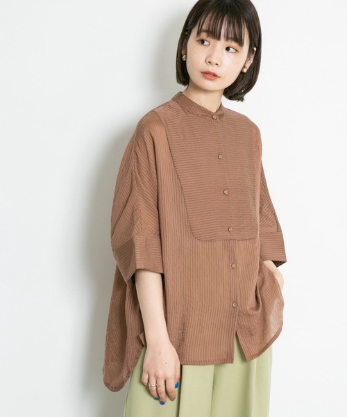 KBF（ケイビーエフ）の「ブザムストライプBIGシャツ（シャツ/ブラウス・レディース・ブラウン系その他/ベージュ系その他/ブルー系その他/ネイビー・ONE）」の14枚目の写真