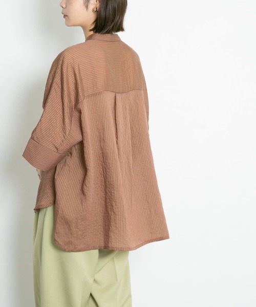 KBF（ケイビーエフ）の「ブザムストライプBIGシャツ（シャツ/ブラウス・レディース・ブラウン系その他/ベージュ系その他/ブルー系その他/ネイビー・ONE）」の15枚目の写真