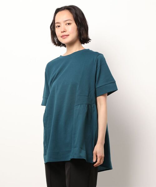 BELLUNA PLUS(ベルーナ)の「ギャザー切替デザイン細見えチュニック(チュニック・レディース・ブラック/ターコイズブルー/アイボリー/ローズ/ダークブルー/ライトベージュ/パープル系その他・MEDIUM/LARGE/X-LARGE)」の17枚目の写真