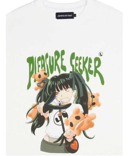 SUNDAYOFFCLUB(サンデイオフクラブ)の「【SUNDAY OFF CLUB/サンデーオフクラブ】pleasure seekers short sleeve tee/プリントT 半袖Tシャツ アニメプリント(Tシャツ/カットソー・メンズ・ホワイト/ブラック・L/M/XL)」の5枚目の写真