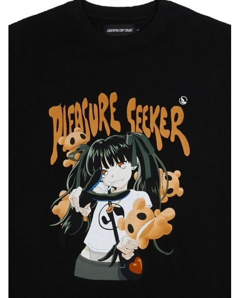 SUNDAYOFFCLUB(サンデイオフクラブ)の「【SUNDAY OFF CLUB/サンデーオフクラブ】pleasure seekers short sleeve tee/プリントT 半袖Tシャツ アニメプリント(Tシャツ/カットソー・メンズ・ホワイト/ブラック・L/M/XL)」の8枚目の写真