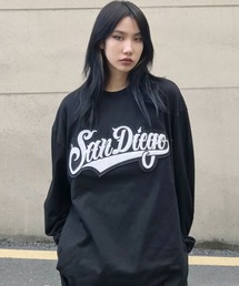 A'GEM/9 × .kom『ARULE/アルール』英字ロゴ オーバーフィット ロングスリーブTシャツ 長袖 カットソー