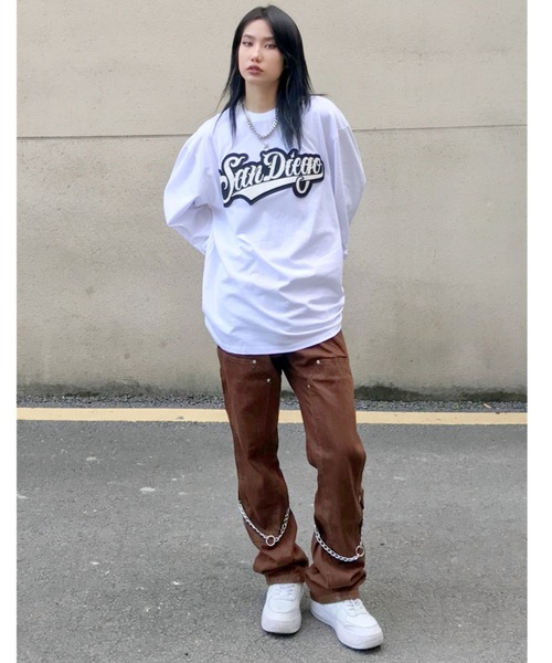 ARULE（アルール）の「A'GEM/9 × .kom『ARULE/アルール』英字ロゴ オーバーフィット ロングスリーブTシャツ 長袖 カットソー（Tシャツ/カットソー・メンズ・ホワイト/ブラック/イエロー・FREE）」の6枚目の写真
