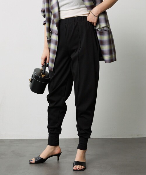 Aresense（アーセンス）の「Aresense/アーセンス ジョガーパンツ（スウェットパンツ・レディース・ブラック/ベージュ・ﾌﾘ-）」の2枚目の写真