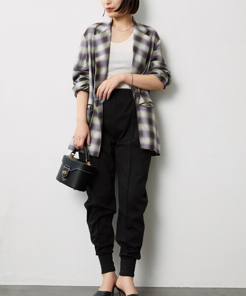 Aresense（アーセンス）の「Aresense/アーセンス ジョガーパンツ（スウェットパンツ・レディース・ブラック/ベージュ・ﾌﾘ-）」の3枚目の写真