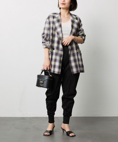 Aresense（アーセンス）の「Aresense/アーセンス ジョガーパンツ（スウェットパンツ・レディース・ブラック/ベージュ・ﾌﾘ-）」の4枚目の写真