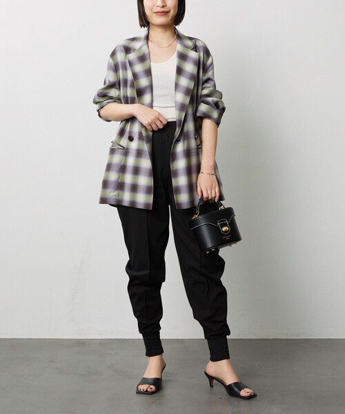 Aresense（アーセンス）の「Aresense/アーセンス ジョガーパンツ（スウェットパンツ・レディース・ブラック/ベージュ・ﾌﾘ-）」の5枚目の写真