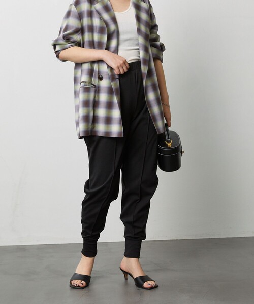 Aresense（アーセンス）の「Aresense/アーセンス ジョガーパンツ（スウェットパンツ・レディース・ブラック/ベージュ・ﾌﾘ-）」の6枚目の写真