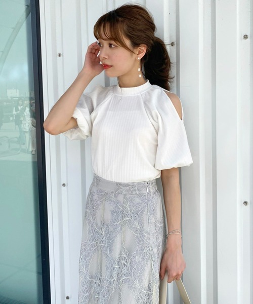 one after another NICE CLAUP（ワンアフターアナザーナイスクラップ）の「女神のシルエット　エスカルゴスカート（スカート・レディース・アイボリー/グレー系その他/パープル系その他/ライトグレー/オフホワイト・FREE）」の20枚目の写真