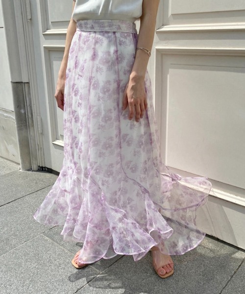 one after another NICE CLAUP（ワンアフターアナザーナイスクラップ）の「女神のシルエット　エスカルゴスカート（スカート・レディース・アイボリー/グレー系その他/パープル系その他/ライトグレー/オフホワイト・FREE）」の21枚目の写真