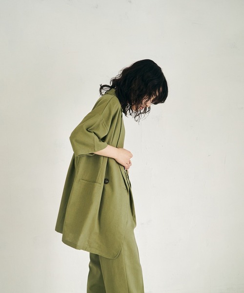 【STORY掲載】美品♡ ミースロエ　ハーフスリーブジャケット　グレー 大人気定番商品 STORY掲載】美品♡ ミースロエ グレー ハーフ